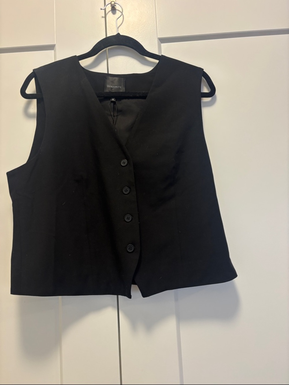 Dynamite Black Sleeveless Button Vest XL